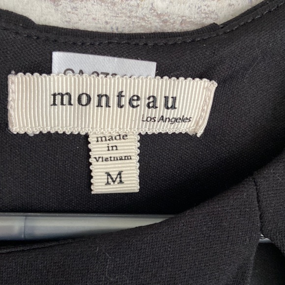 Monteau Los Angeles Pleated Little Black Dress Size Medium - Picture 3 of 6